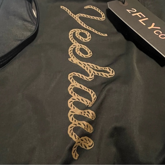 Two Fly CABO COWBOY YEEHAW TOP Studded Swim Top | NEW/NWT!! 🖤🕶️☀️🤠 - Picture 12 of 15